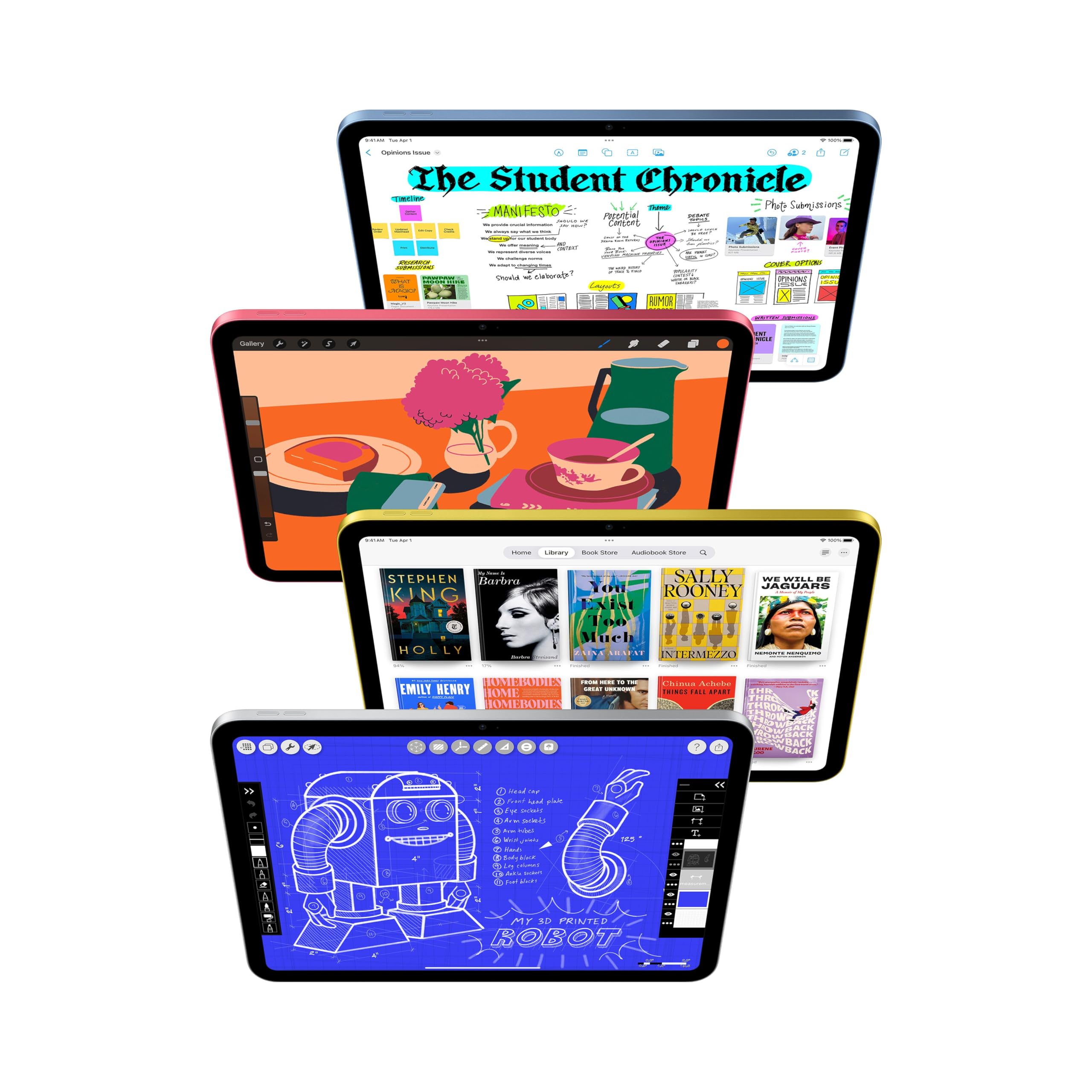 Apple iPad 11-inch: A16 chip, 11-inch Model, Liquid Retina Display, 128GB, Wi-Fi 6, 12MP Front/12MP Back Camera, Touch ID, All-Day Battery Life — Blue