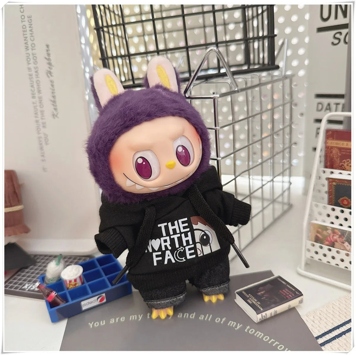 15/17cm Labubu V1 V2 Doll Clothing Fashion Hoodie and Pants Set Korean Idol Trendy DIY Doll Clothing Accessories Toy Gift