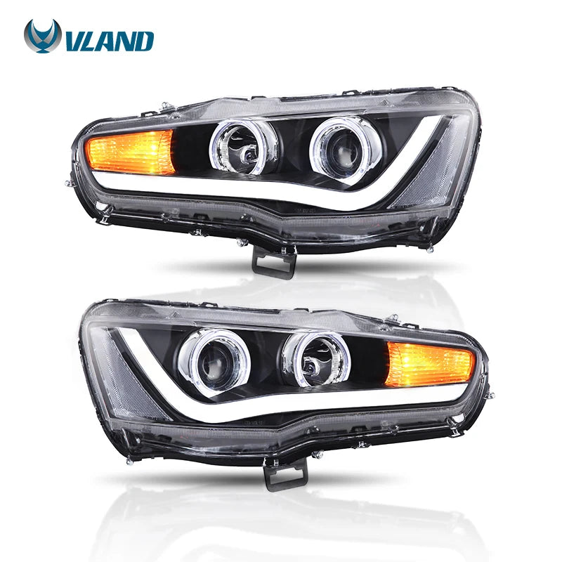 08-17 Mitsubishi Lancer Evo X Vland Projector HeadLights With Angle Eyes