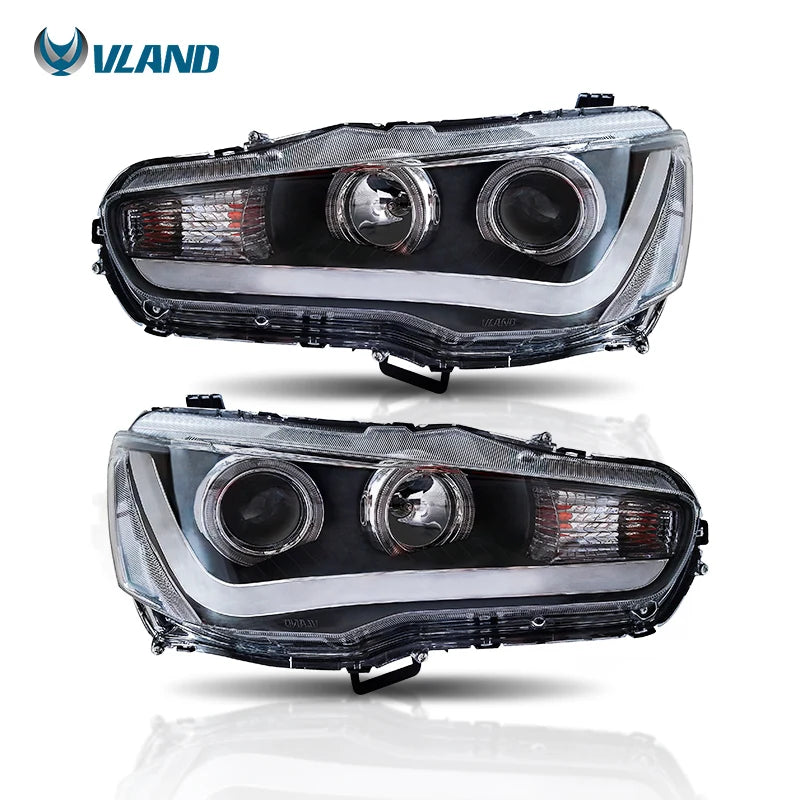 08-17 Mitsubishi Lancer Evo X Vland Projector HeadLights With Angle Eyes