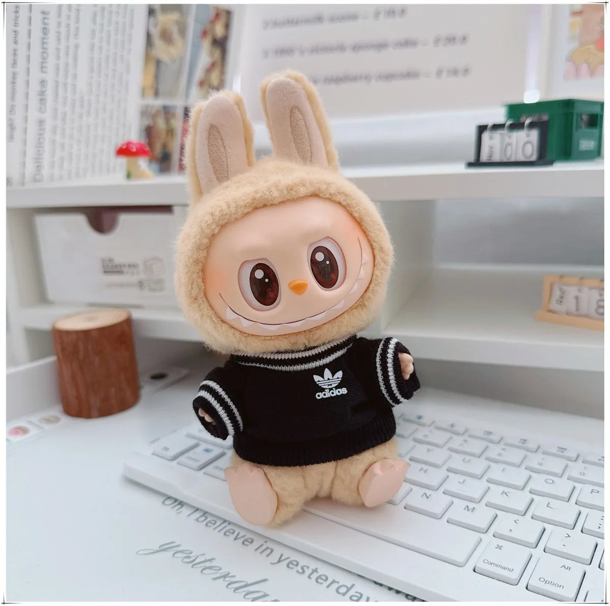 15/17cm Labubu V1 V2 Doll Clothing Fashion Hoodie and Pants Set Korean Idol Trendy DIY Doll Clothing Accessories Toy Gift