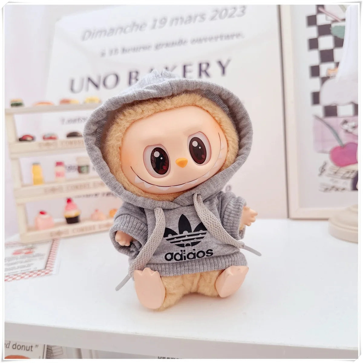 15/17cm Labubu V1 V2 Doll Clothing Fashion Hoodie and Pants Set Korean Idol Trendy DIY Doll Clothing Accessories Toy Gift