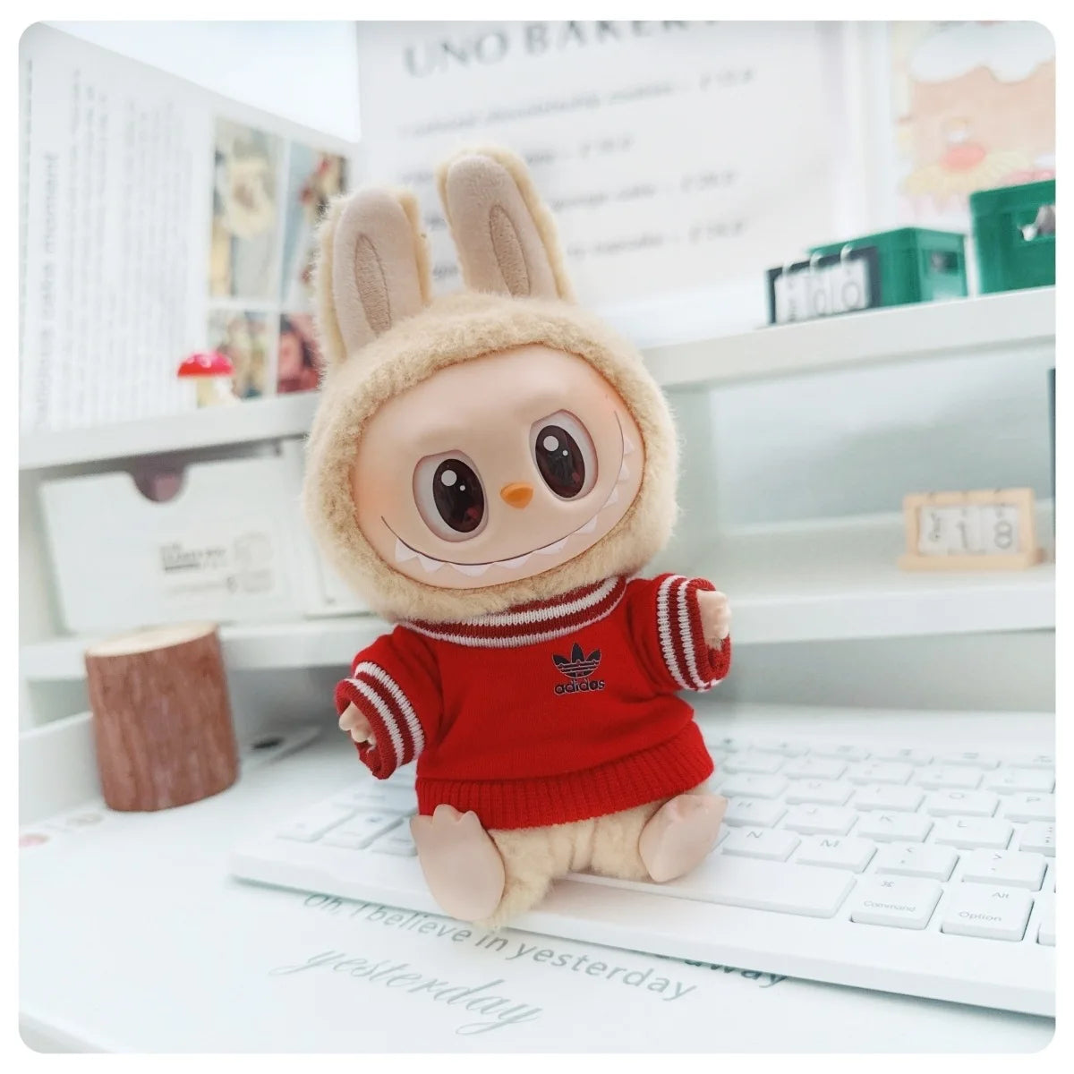 15/17cm Labubu V1 V2 Doll Clothing Fashion Hoodie and Pants Set Korean Idol Trendy DIY Doll Clothing Accessories Toy Gift