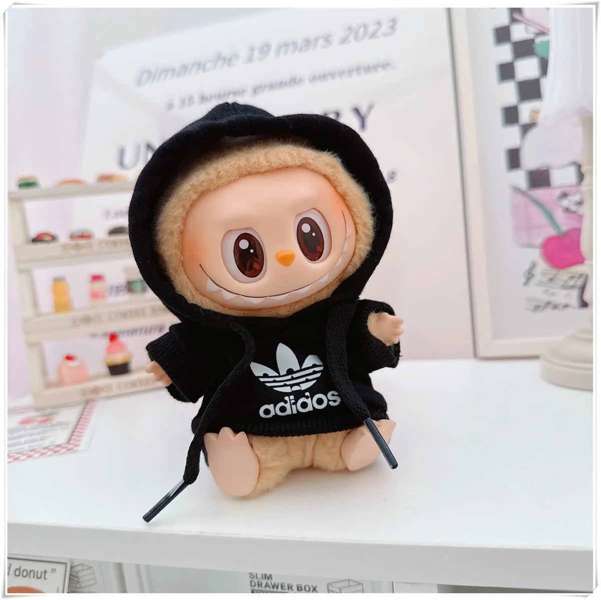 15/17cm Labubu V1 V2 Doll Clothing Fashion Hoodie and Pants Set Korean Idol Trendy DIY Doll Clothing Accessories Toy Gift