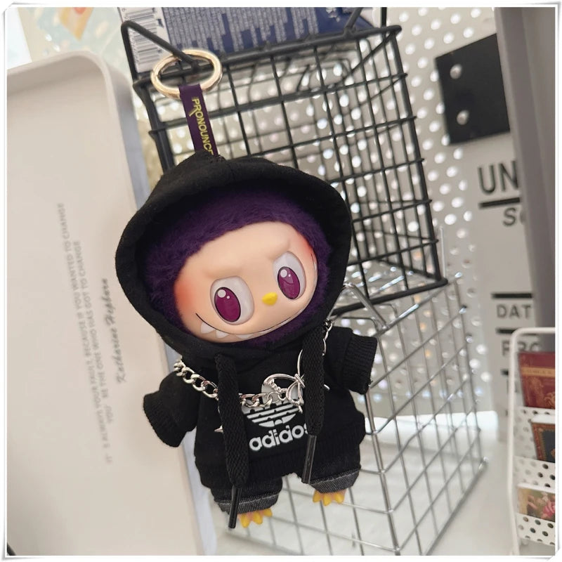 15/17cm Labubu V1 V2 Doll Clothing Fashion Hoodie and Pants Set Korean Idol Trendy DIY Doll Clothing Accessories Toy Gift